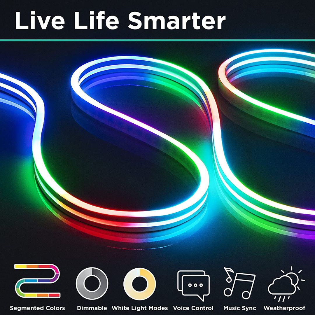 NeoGlow Pro RGBIC Smart Neon Flex Strip - Music Sync LED Light Strip