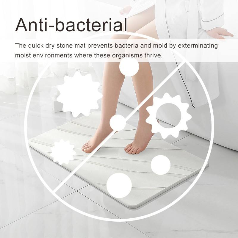 Stone Bath Mat, Ultra-Absorbent, Secure Grip, Eco-Friendly